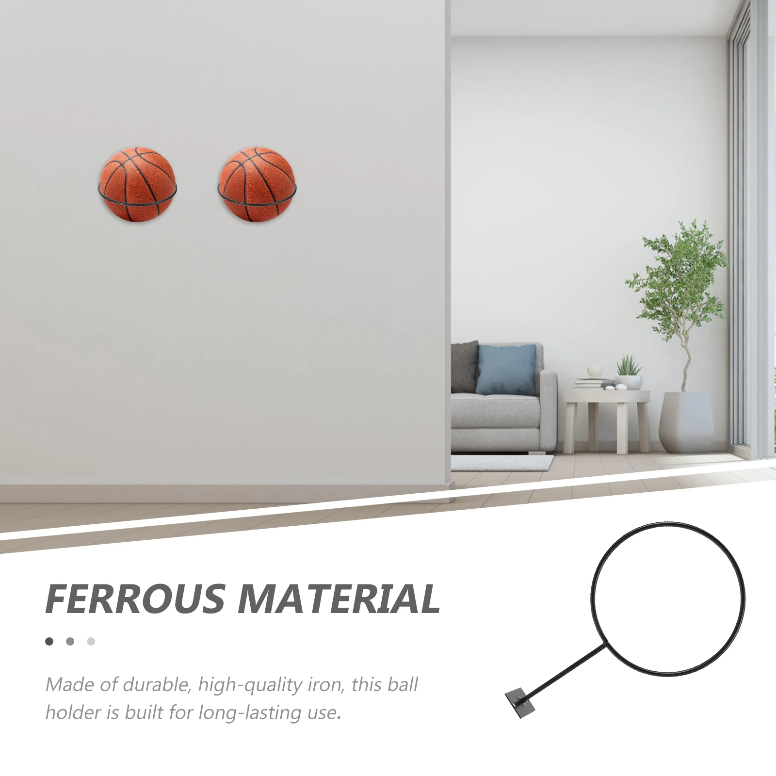 5Pcs Wall Ball Holders Basketball Shelf Football Display Stand Wall Ball Bracket Basketball Football Display Stand with Screws