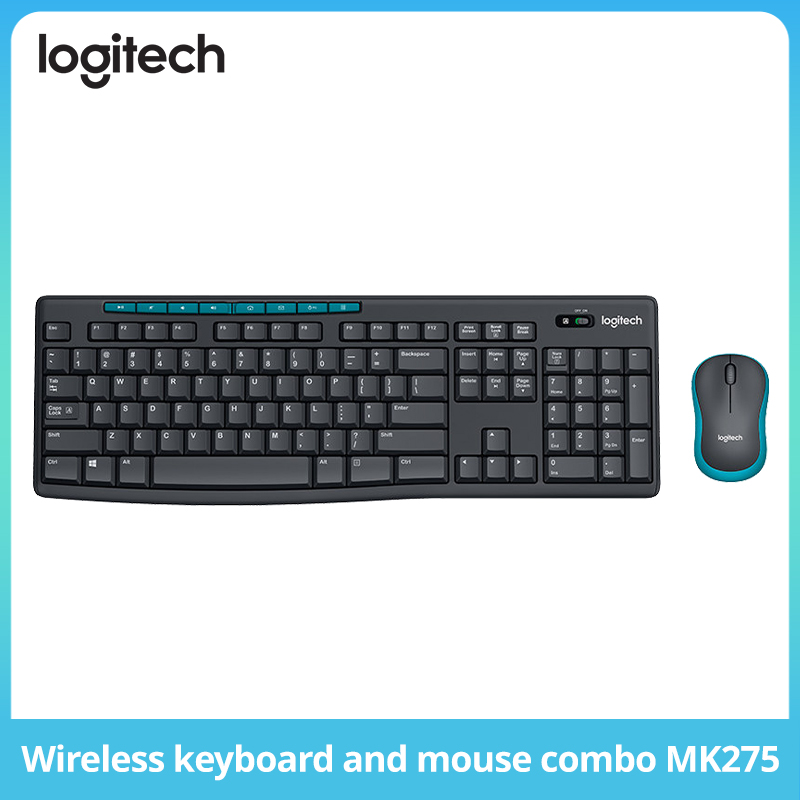 Logitech MK275 Wireless Keyboard and Mouse Set Office Wireless Mouse and Keyboard Set Computer Full Size Keyboard with Wireless
