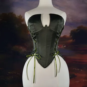 Women Evening Luxury Sexy Green Corset Tops Luxury Pink Vintage Elegant Bustier Overbust Gothic Lace-up Sleeveless Bodices