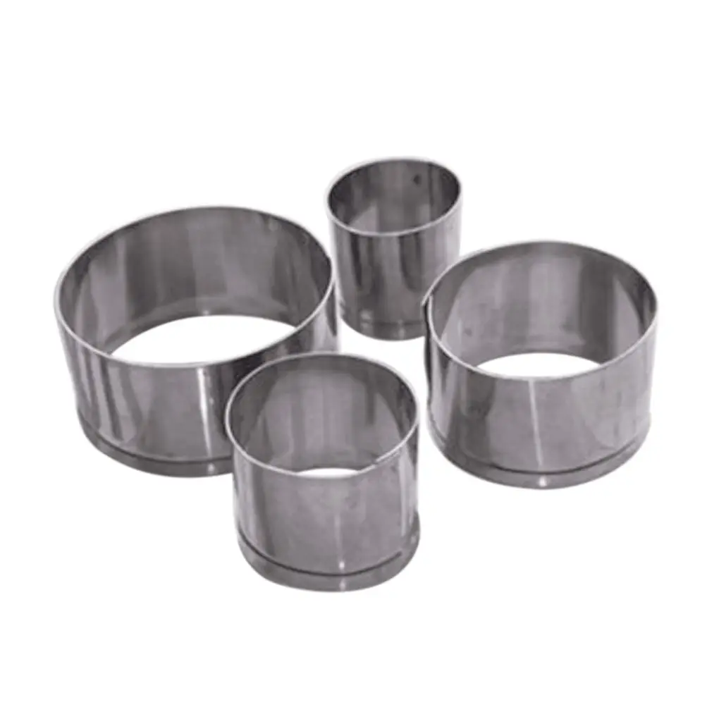 

4PCS Cake Ring Mold Stainless Steel Round Circle Cookie Mousse Mini Cake Ring Cake Gum Paste Mould DIY Wedding Cake Tools