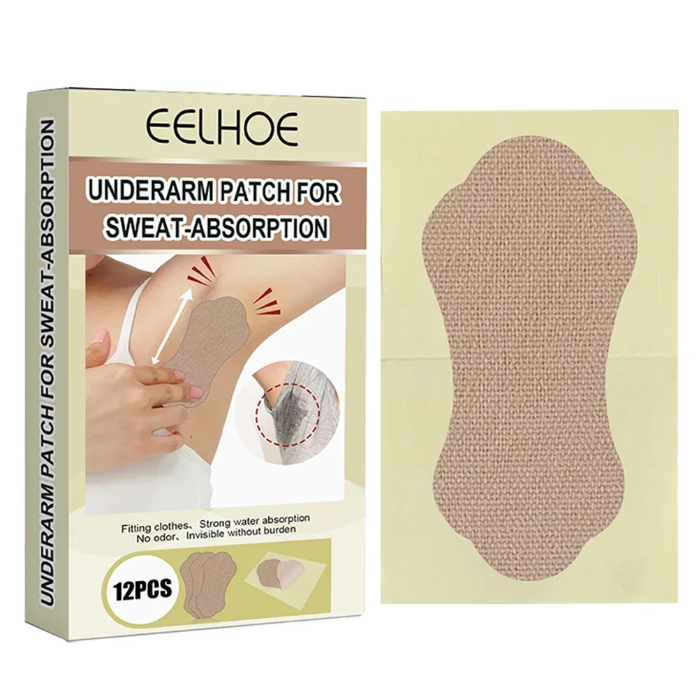 12pcs Sweat-absorbent Patch Absorbing Sweat Armpits Sweat Sticker for Men Women Anti Perspiration Foot Sticker Patch