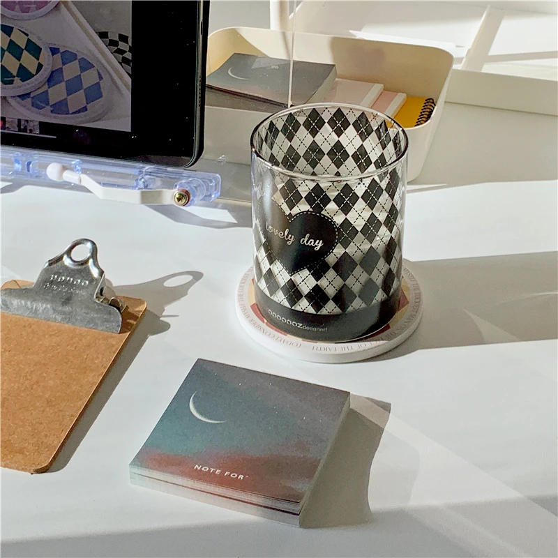 

Оригинальная чашка в решетку, креативная термостойкая стеклянная чашка в стиле ретро для кофе, чашка для воды, красивая чашка, стеклянная посуда для напитков, милая
