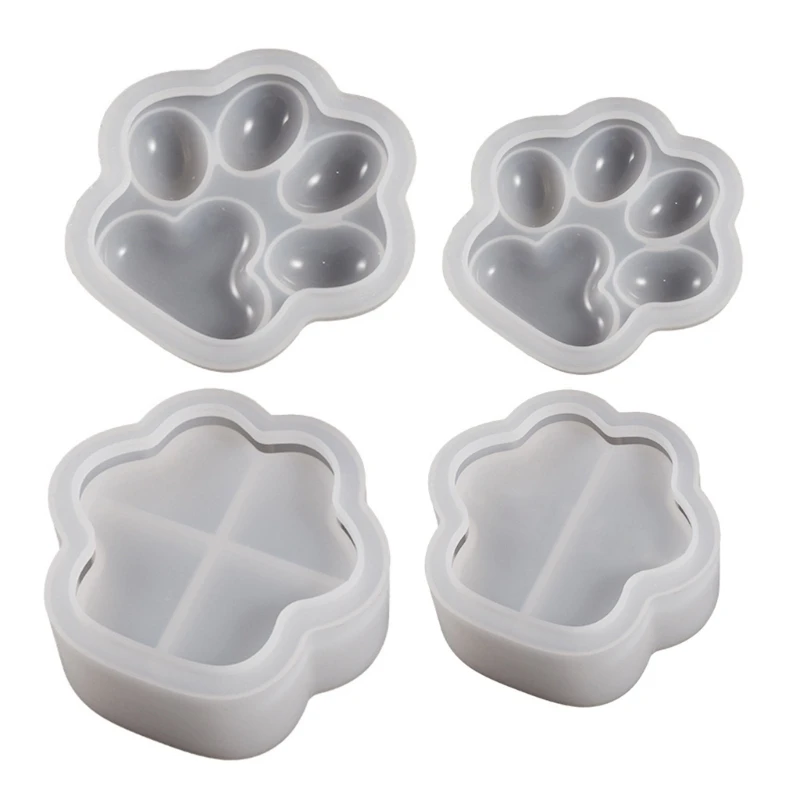 3D Cat Paw Container Silicone Mold Epoxy Resin Mold DIY Storage Box Tool Plaster Crafts Making Supplies Nonstick