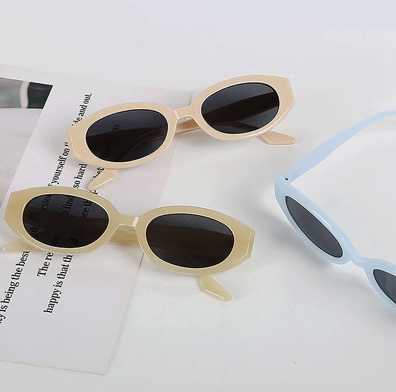 Black Small Frame Sunglasses For Women's Summer Oval Trendy Sunglasses fashion sunglasses