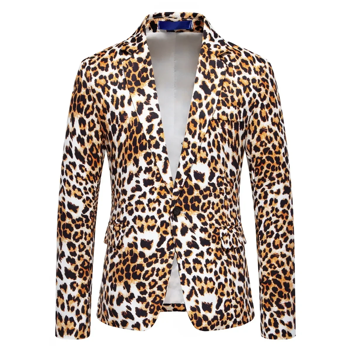 Men Blazers Suit Jacket Leopard Print Business Casual Party Jacket Men Coat