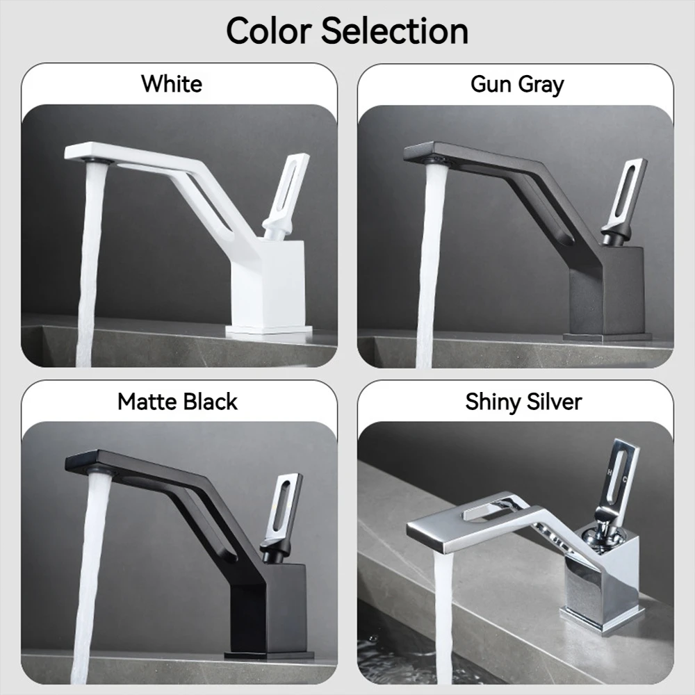 Basin Faucet Bathroom  Hot And Cold Chrome Mixer Crane Deck Single Lever Black Tap Mixer Brass Bathroom Washbasin Vanity Faucet