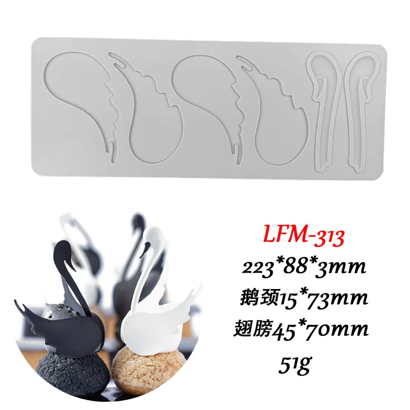 Chinoiserie Pavilion Swan Flower Leaf Lace Silicone Mold DIY Sugar Pad Thin Chocolate C... - SKU FLSM2153 - UGI Packaging