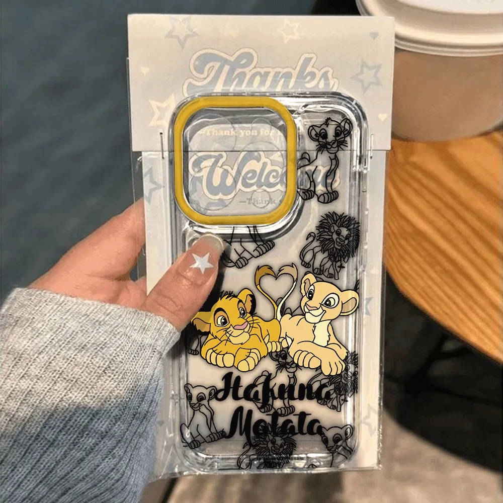 Charming Lion King Transparent Phone Case with Back Cover Design
