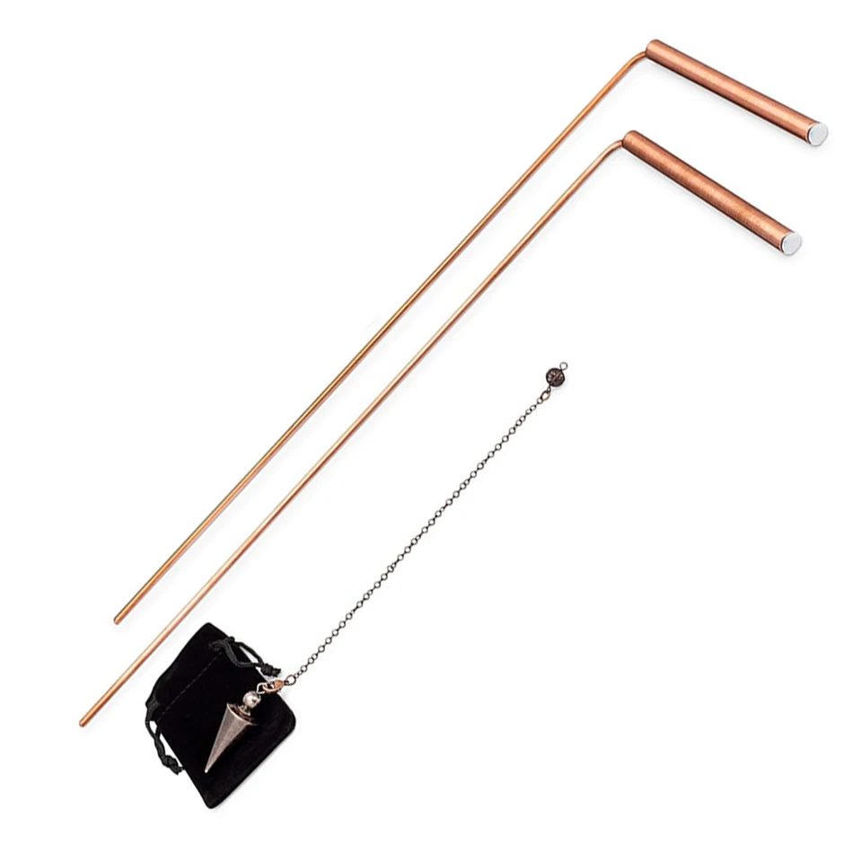 Copper Dowsing Rods 100 Copper Pure Copper Dowsing Rods Kit With Brass Pendulum - Perfect For Divination, Treasure Hunting & Paranormal Investigations Water Finding Rods