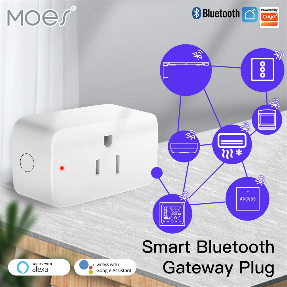 Tuya Tomada Inteligente Wifi Mini Tomada Bluetooth Gateway Hub Funcionalidade Cronômetro Compatível Alexa Google Casa 15a Eua