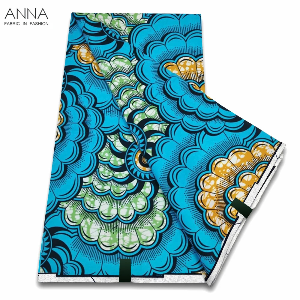 

African Wax Fabric Super Fabric 100% Original Ankara Wax Fabric Block Print Batik Dutch Fabric 6yards For Wedding Party VL-114