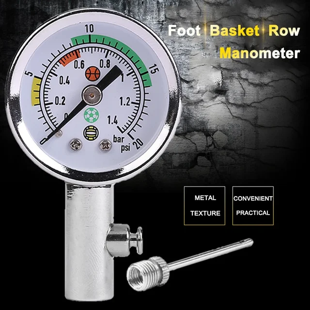 Soccer Ball Pressure Gauge Air Watch Or 3PCS Needle Football Volleyball Barometers Portable Air Release Valve Inflatable Tools 2