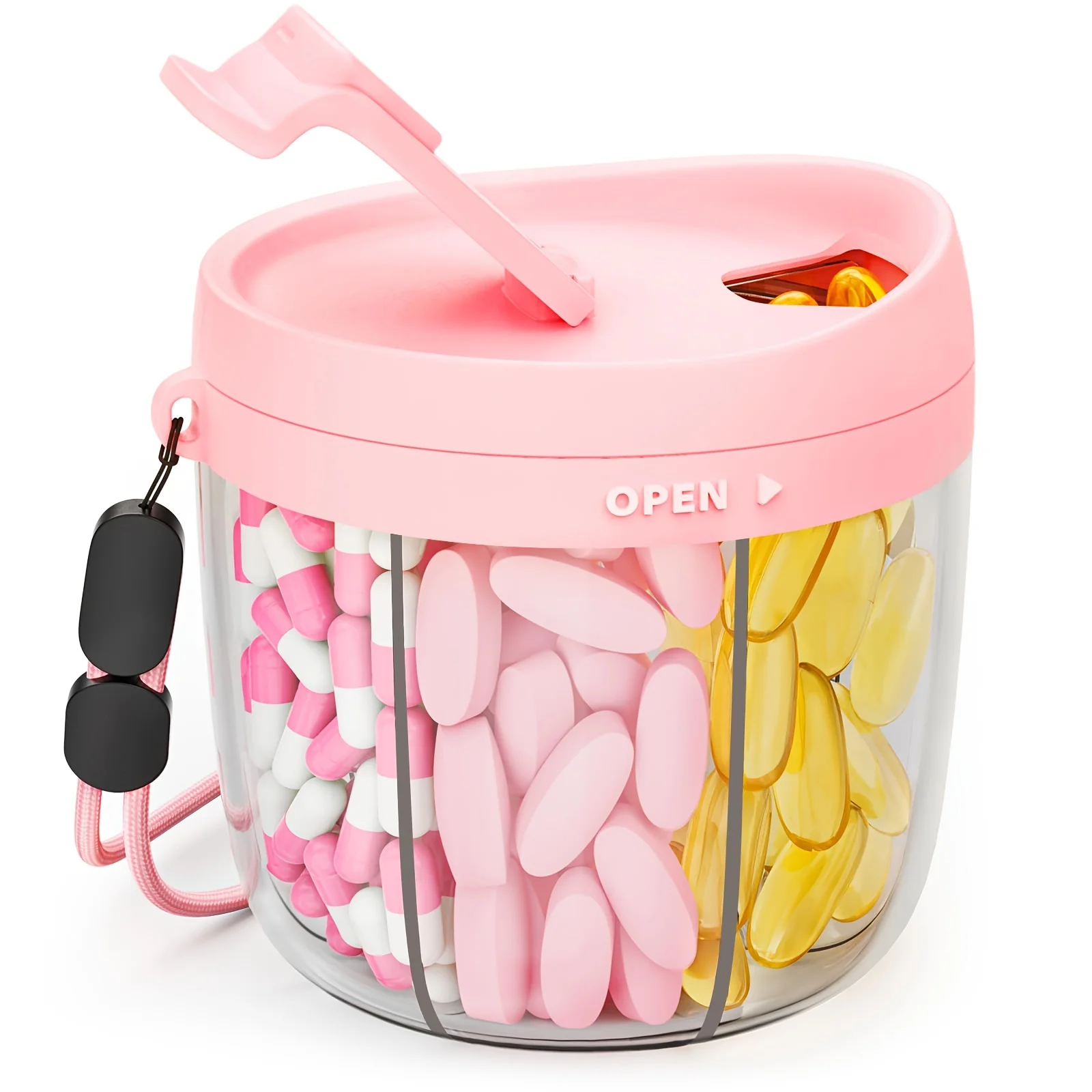 Large Capacity Plastic Medicine Box Portable Storage Box Waterproof Travel Pill Organizer for Tablets and Capsules Food Grade