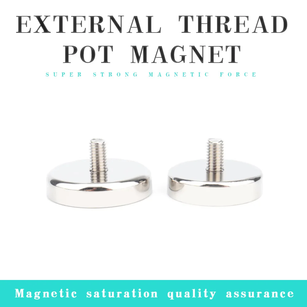 Sterke Externe Draad Pot Magnetische Neodymium Ijzer Boor Externe Tand Magnetische Zuignap Met Schroefbasis Magnetische Pot