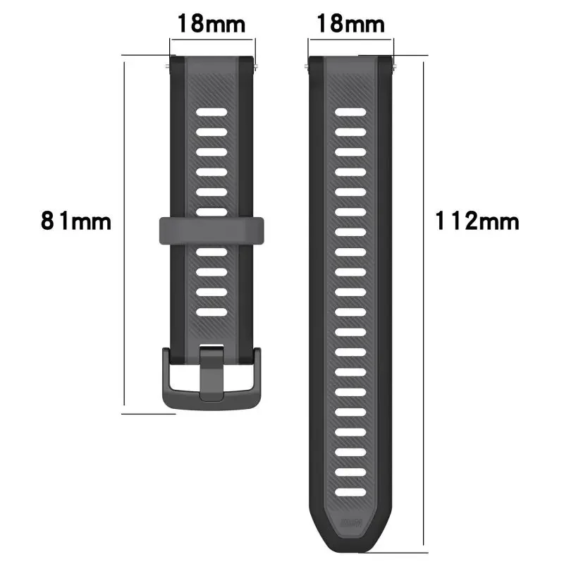 Two-Tone Silicone Watch Band, Multiple Sizes - Universal Fit