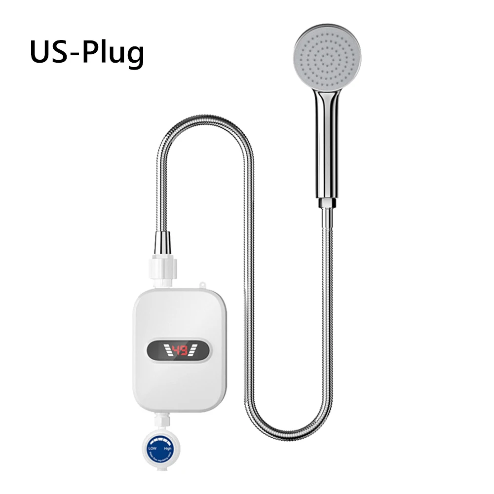 Shower Set 304 Stainless Steel Hot Water Heater Shower Automatic Power-Off Instant Water Heater Sprinkling Waterproof LCD Digital for Hotel shower set
