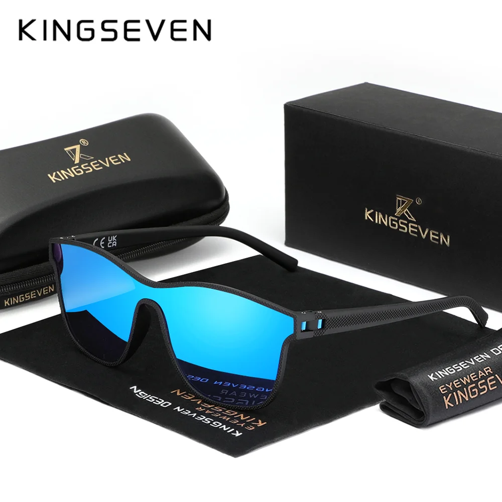 KINGSEVEN Marke Mode einteiliges Sonnenbrille Polarisierte UV400 Männer Frauen Luxus Gläser Cat Eye Großen Rahmen Fahren Oudoor Brillen