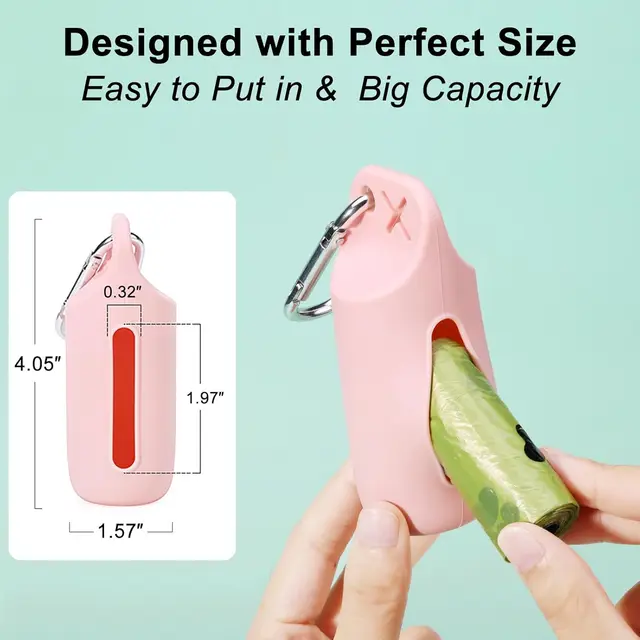 Silicone Dog Poop Bags Holder dog bags dispenser walking stand portable feces collection bag hanging ring silicone storage box 4
