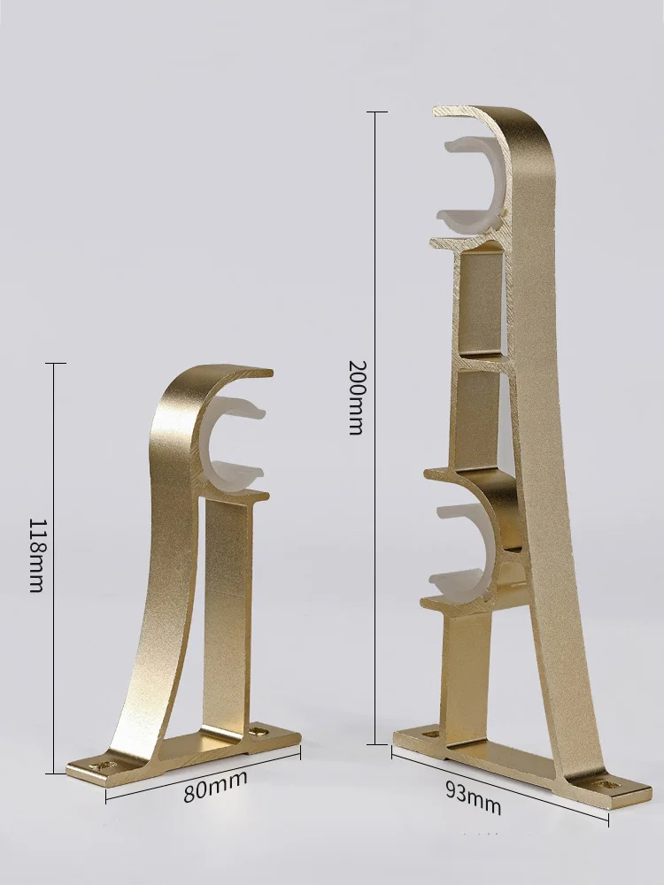Curtain Pole Aluminum Alloy Roman Rod Home Decor Durable Single Double Curtain Rods Track Brackets Rings Accessories Customized