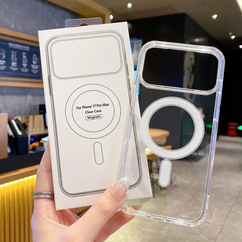 Original Clear For Magsafe Case For Apple iPhone 17 Air 16 16E 15 14 13 12 Mini 11 Pro Max Plus Magnetic Wireless Charging Cover 1