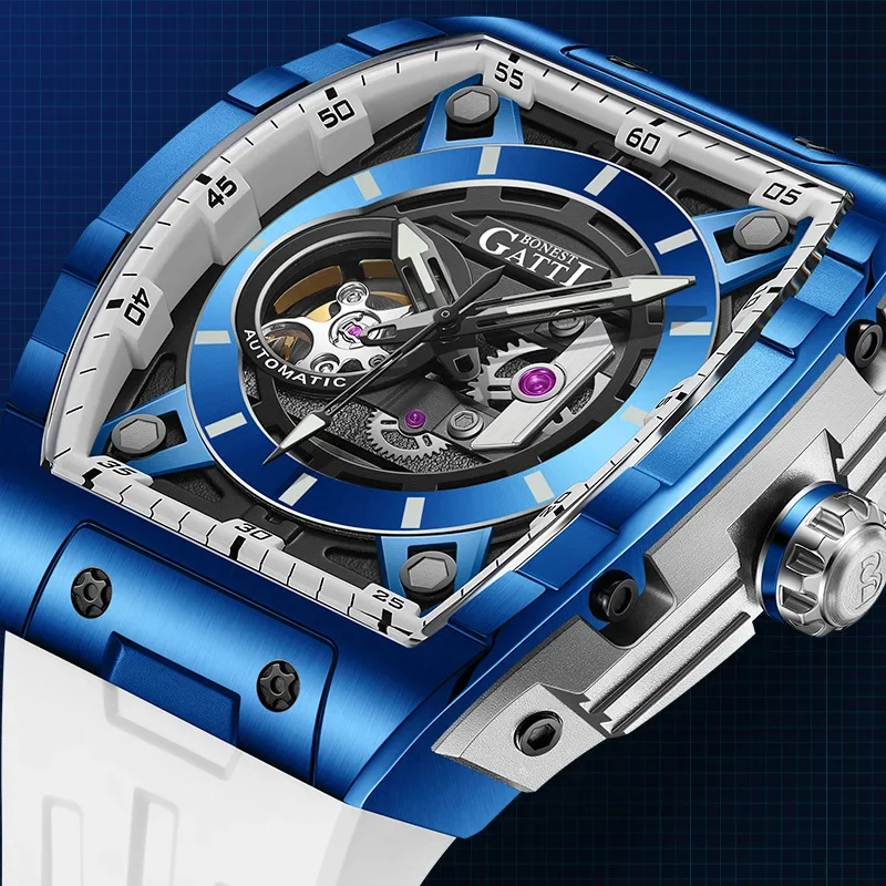 BONEST GATTI Men's Fashion Tourbillon Fully Automatic Mechanical Watch