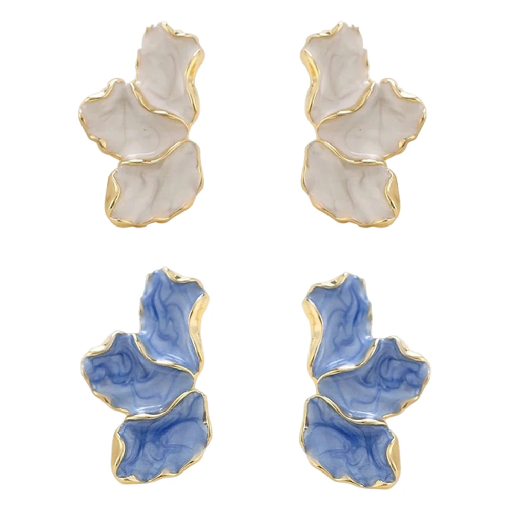 Irregular Petal Earring Trendy Jewelry Gift Flower Dangle Earrings Flower Stud Earrings for Women
