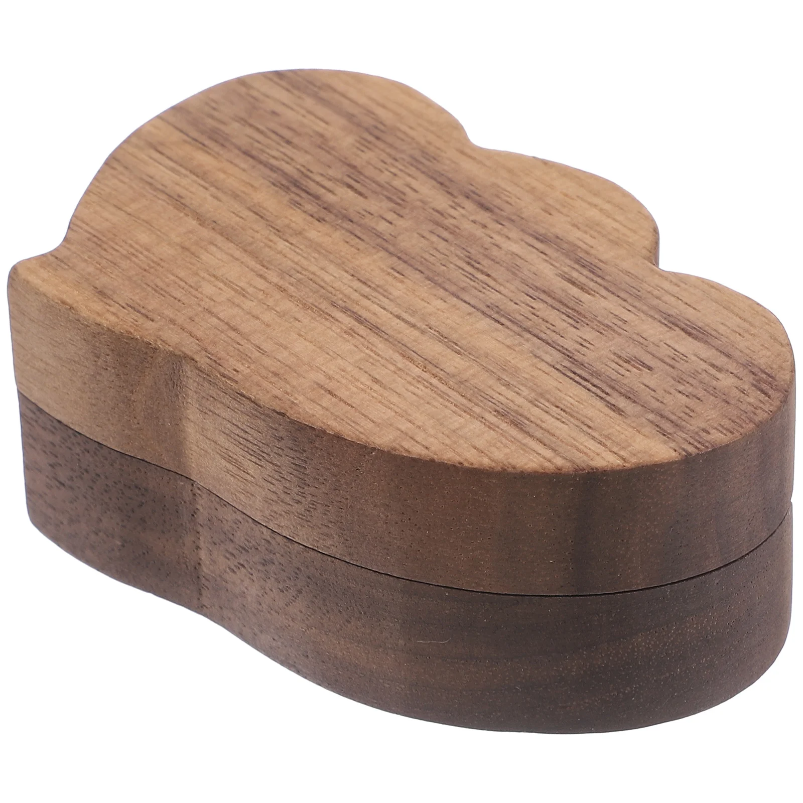 Jewelry Storage Box Heart Wedding Rings Case Shaped Wood Heart-shaped Double Wooden