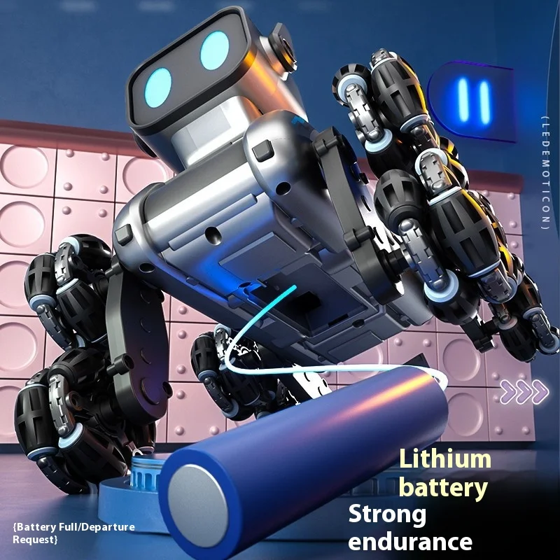 Double Remote Control High-Tech Electro-Mechanical Dog Eight Rounds Stunt Gesture Electric Gift For Childrenhildren 2