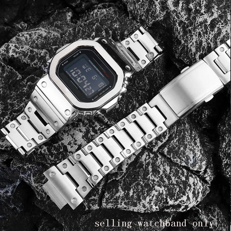 

New Arrival Solid Stainless Steel Watch Strap 16mm For G-SHOCK Casio DW-5600 GW-B5600 GW-M5610 Modified Metal Watchband Bracelet