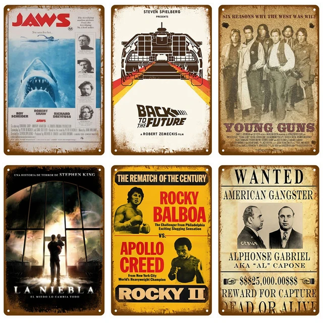 Vintage Poster Cinema Retro Tin Sign Classic Movie Plate Metal Sign Wall Decor Art For Home Film Bars Man Cave Cafe Clubs Garage