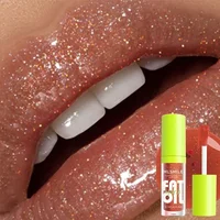Moisturizing Glitter Lip Gloss Lip Plumper Makeup Glitter Nutritious Liquid Lipstick Transparent Cherry Mineral Lip Oil Cosmetic