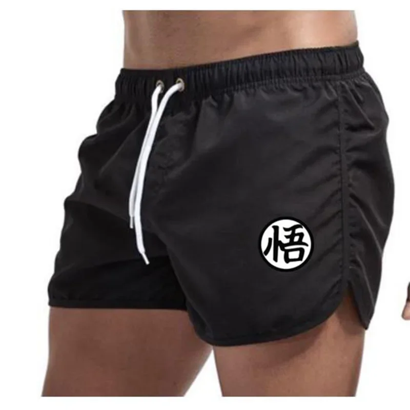 애니메이션 포켓 손오공 남성용 비치 반바지, 남녀공용 빠른 건조 수영 바지, 슬로우 러닝 스포츠 캐주얼 반바지, 여름