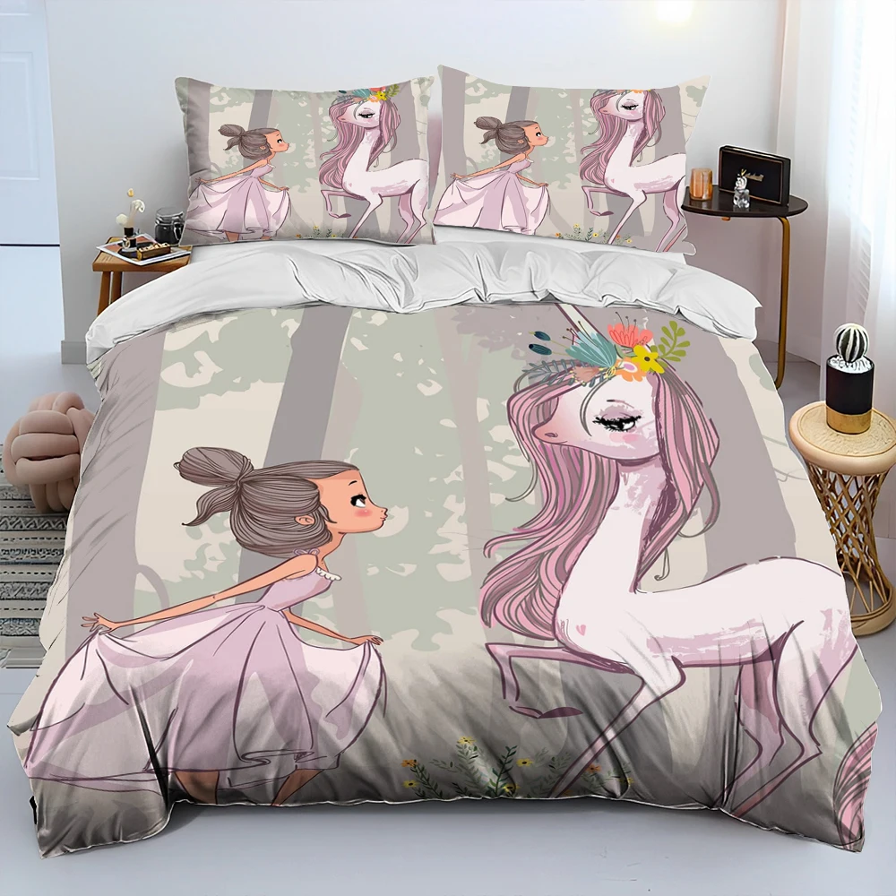 

Cute Ballet Girl Ballerina Cartoon Comforter Bedding Set,Duvet Cover Bed Set Quilt Cover Pillowcase,King Queen Size Bedding Set