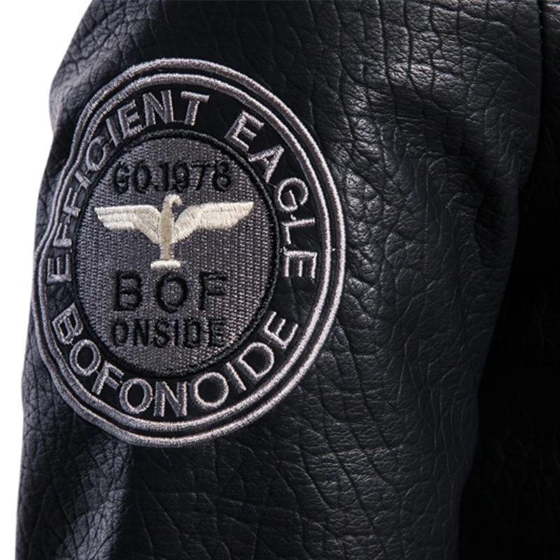 سترة دراجة نارية جلدية مطرزة للرجال ، سترة طيار ،...