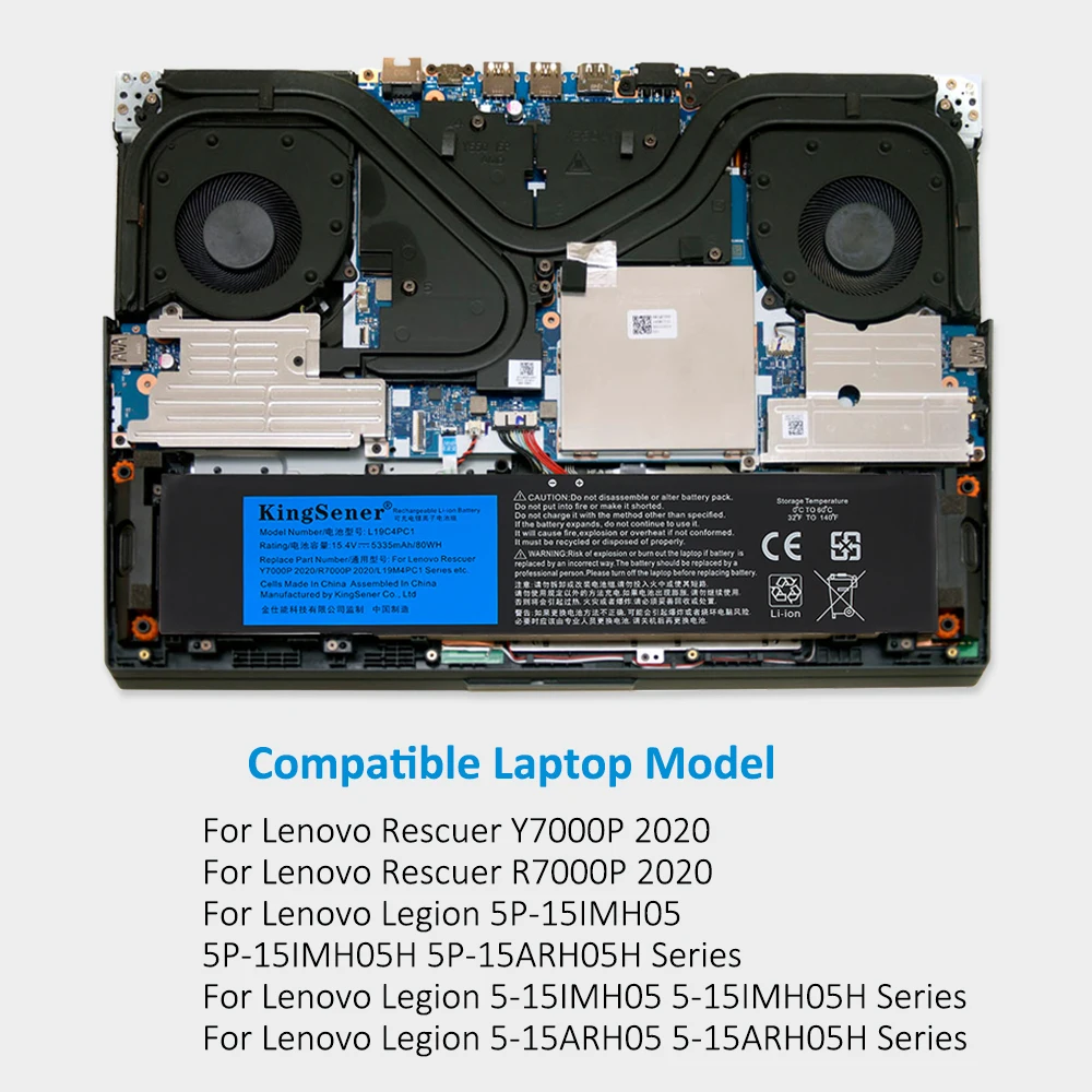 Bateria do Portátil de Kingsener L19c4pc1 L19m4pc1 para Lenovo Legion Y7000p R7000p 5p15imh05 Legião 5-15imh05 5-15arh05 5b10w861 - Imagem 5