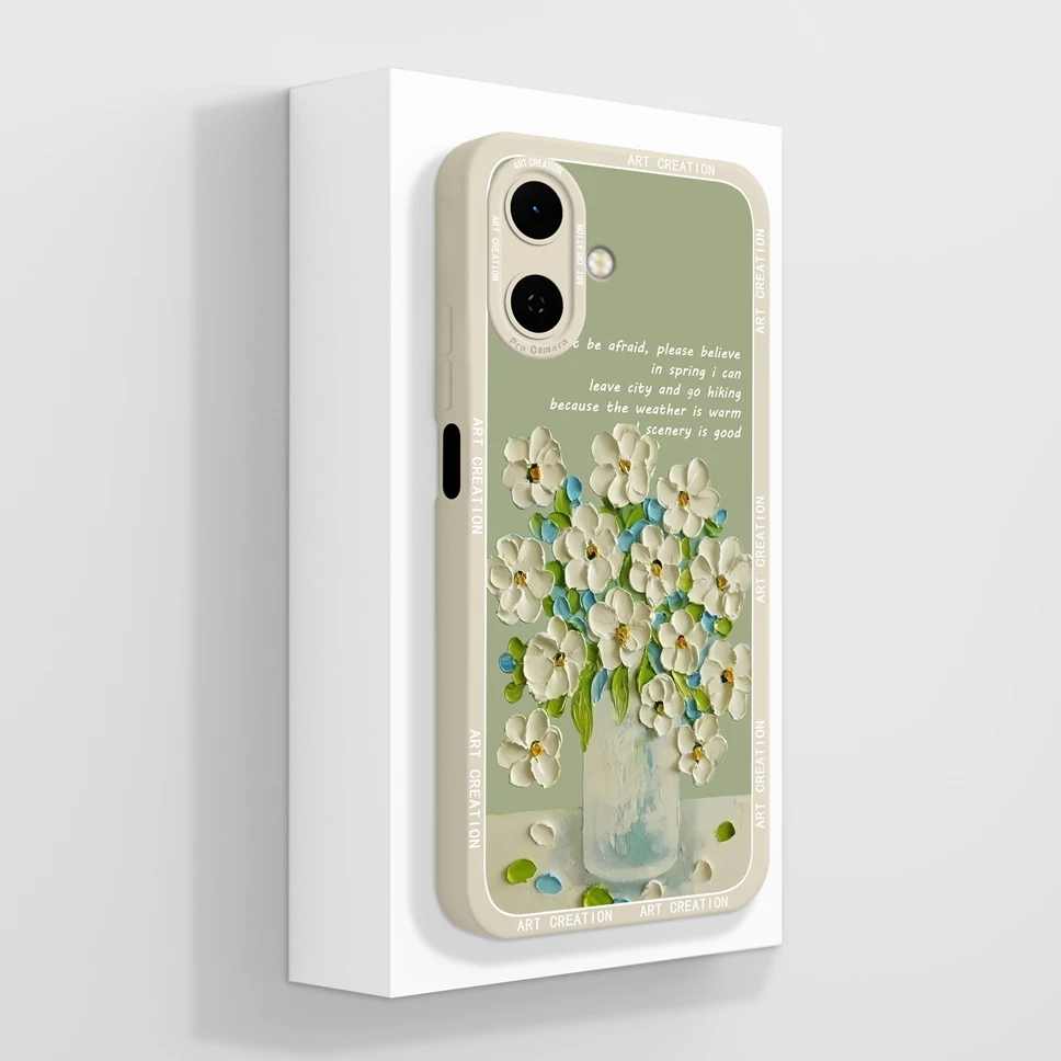 Floral Soft Silicone Phone Case with Full Coverage