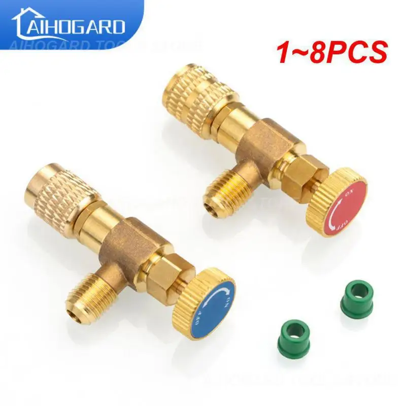 

1~8PCS Hot Sale Air Conditioning Refrigerant Safety Valve R410A R22 1/4 " Refrigeration Charging Safety Liquid Adapter Hand Tool