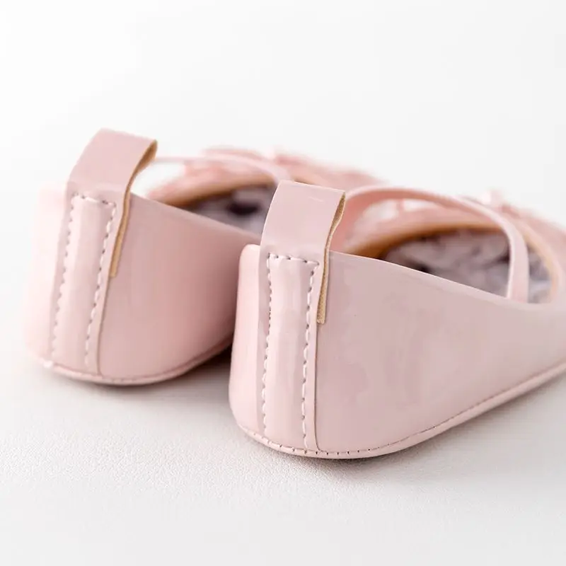 Baby Girl Shoes Newborn Toddler 0-9-15 Months High Quality Shinny PU Cute Bowknot Party Shoes for Spring and Summer New Fashion 5