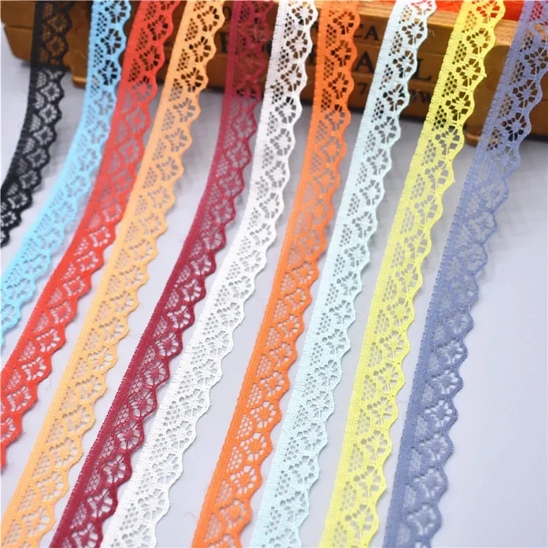 Lace Ribbon 10 yards Lace Ribbon Tape Width 14MM Trim Fabric DIY Embroidered For Sewing Wedding dress Decoration african lace fabric