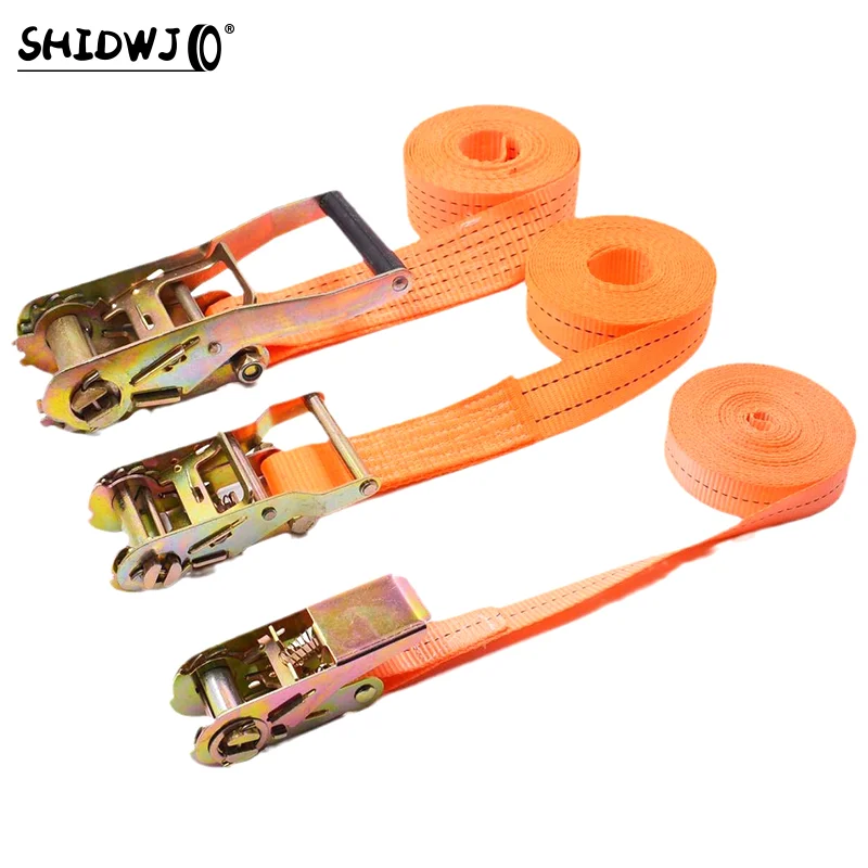 1pcs Adjustable Secure Tie-Down For Safe Luggage Transport Heavy-Duty Car And Truck Front Cargo Ratchet Strap With Metal Buckle