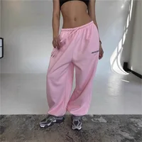 Femmes mode rétro américain pantalon automne printemps nouveau en jambe large rayure pantalon droit Baggy Joggers pantalon décontracté Streetwear 3