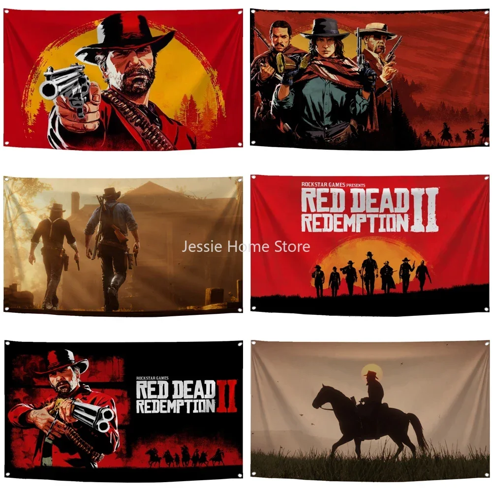 60X90Cm 90X150 Red Dead Redemption 2 Rdr2 Us West Cowboy Flag Banner Arazzo Tenda
