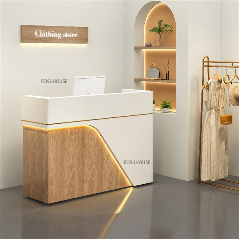 Modern Reception Desk Office Furniture Commercial Bar Table Bar Hotel Front Desks Beauty Salon Clothing Store Cashier Desk Table