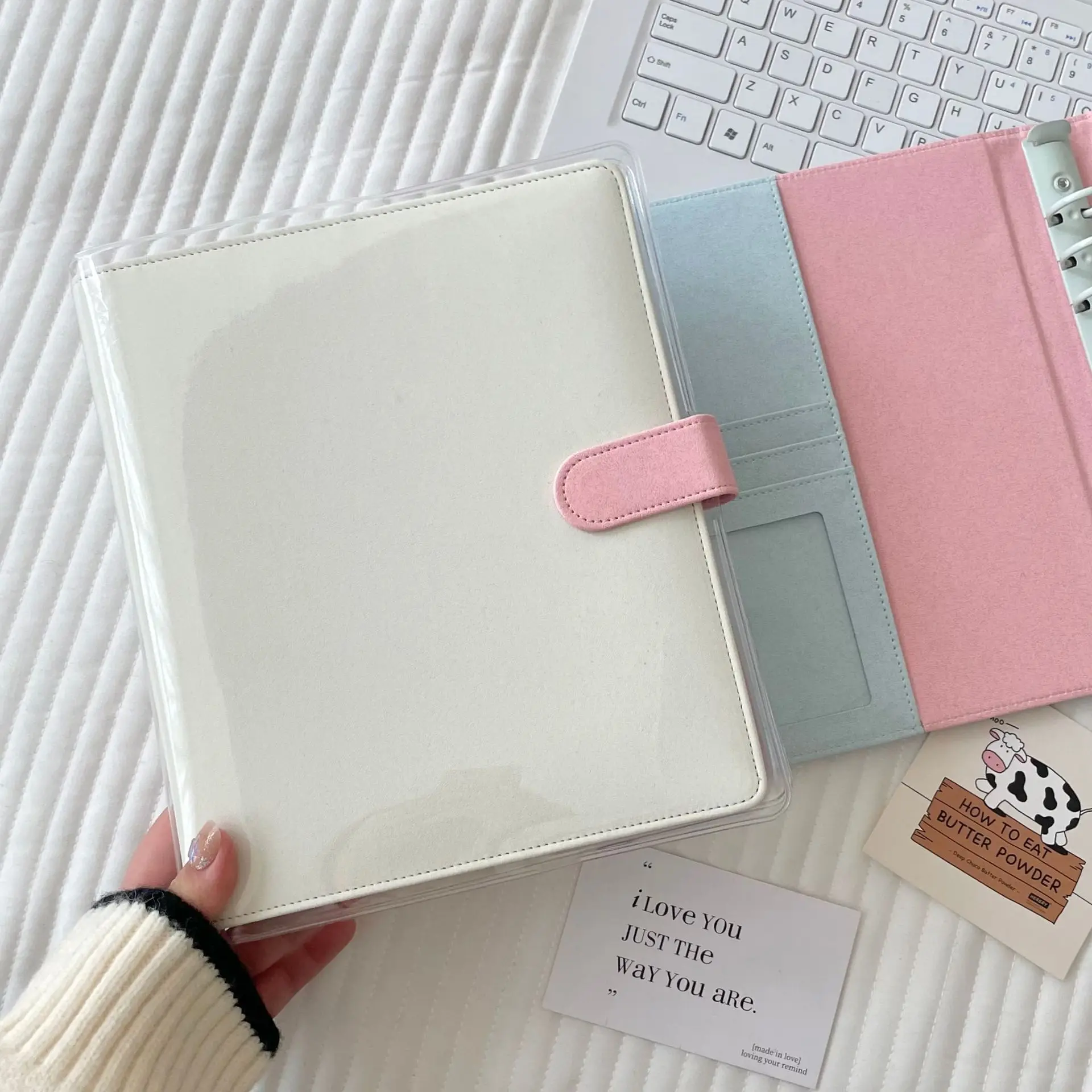 Colorblock A5 Binder & Photocard Album with Refill Sleeves and Gift Bookcase
