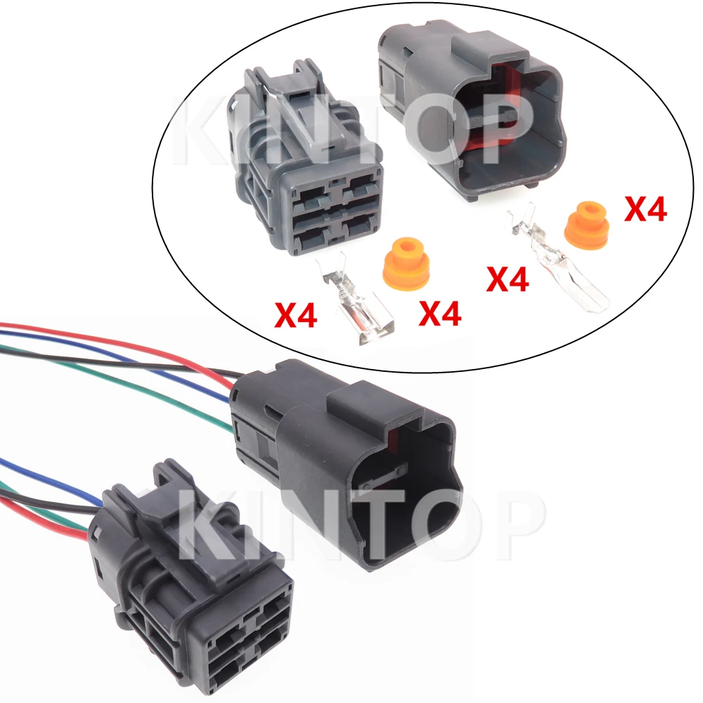 

1 Set 4 Pins 7222-6244-40 7123-6244-40 Car Wiring Socket AC Assembly Auto Throttle Motor Male Female Dockong Connector Assembly