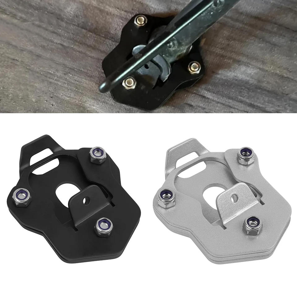 Plaque D'extension De Béquille Latérale Moto Shkalacar - Compatible Royal Enfield Himalayan Et Scram 411 - Alliage Aluminium Et Inox