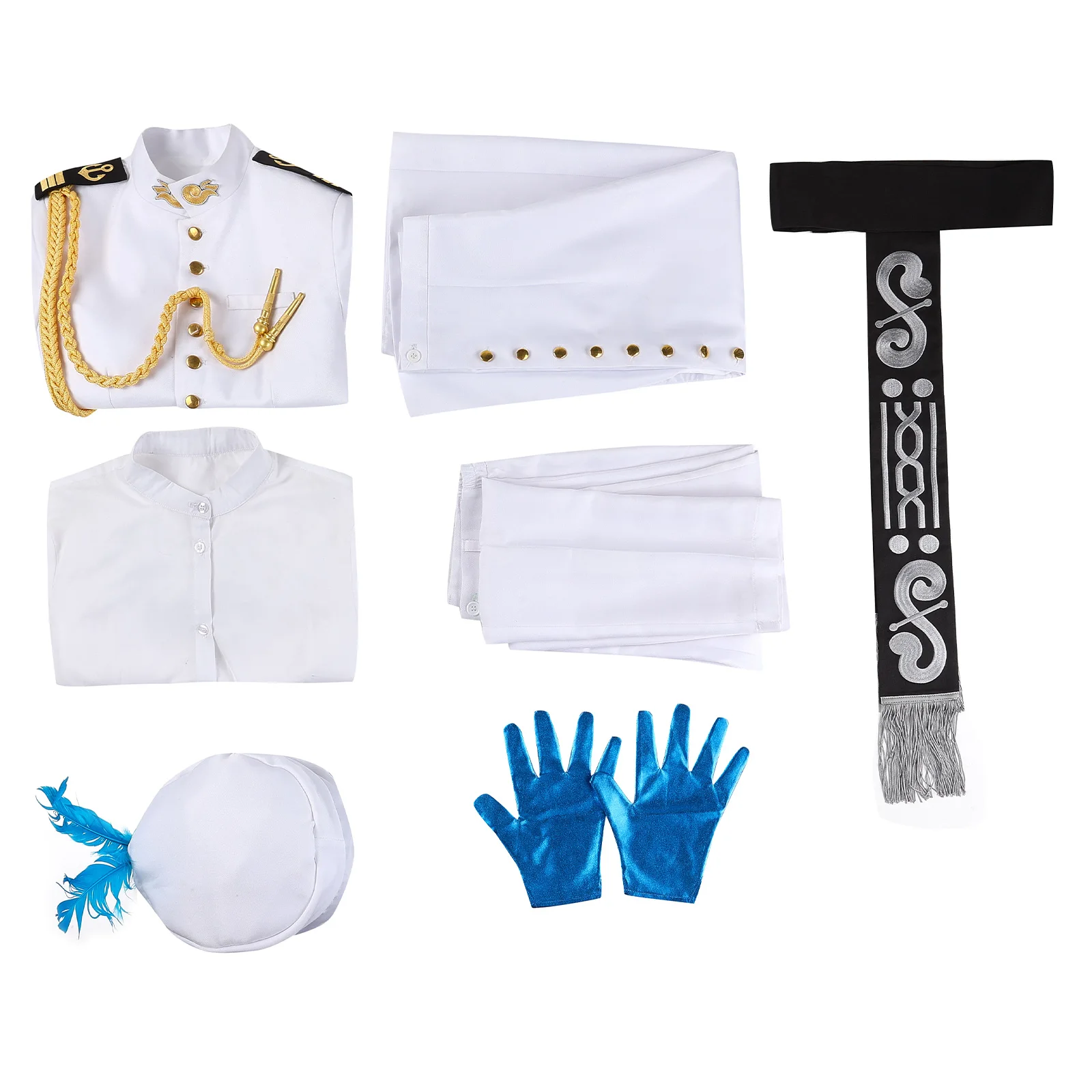thumbnail image 1 of Disfraz de Cosplay de Game Nemo, uniforme blanco con sombrero, accesorios para hombre, traje de fiesta de carnaval de Halloween, 1 of 4