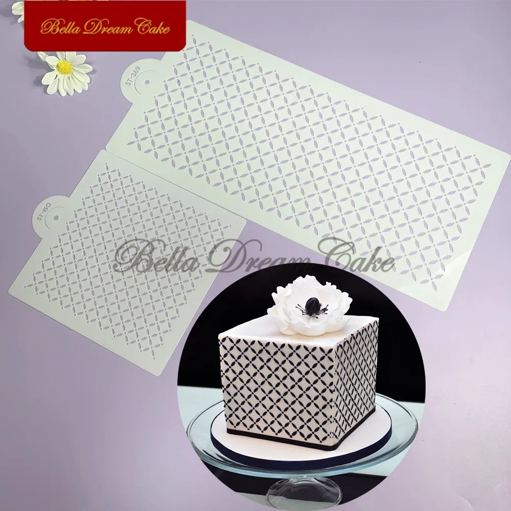 Gem Flower Design Cookie Stencil DIY Royal Cream Wedding Cake Border  Template Plastic Fondant Mold Cake Decorating Tool Bakeware - AliExpress, image size:1000x1000