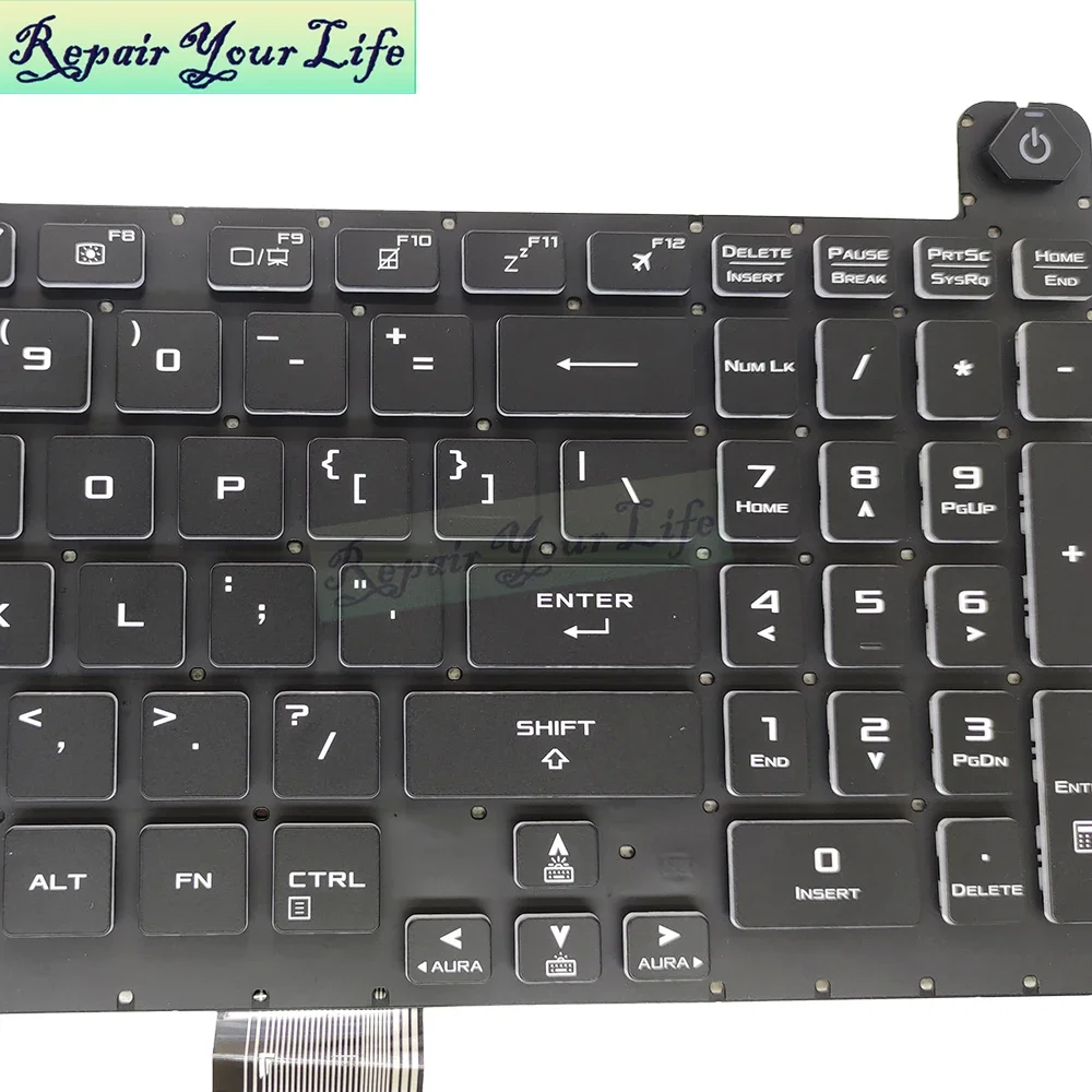 Asus tufゲーム用の英語キーボードバックライト,クリスタルキー