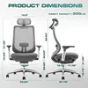 Ergonomic Mesh Office Chair, High Back Computer Executive Desk Chair with Adjustable Headrest and 4D Arms, Slide Seat 3